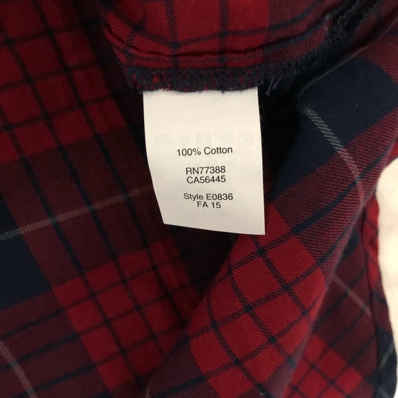 Madewell Red and Blue Plaid button down - Picture 4 of 5